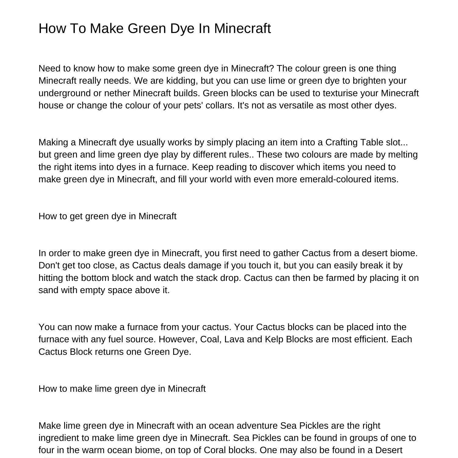 how-to-make-green-dye-in-minecraftecvkc-pdf-pdf-docdroid