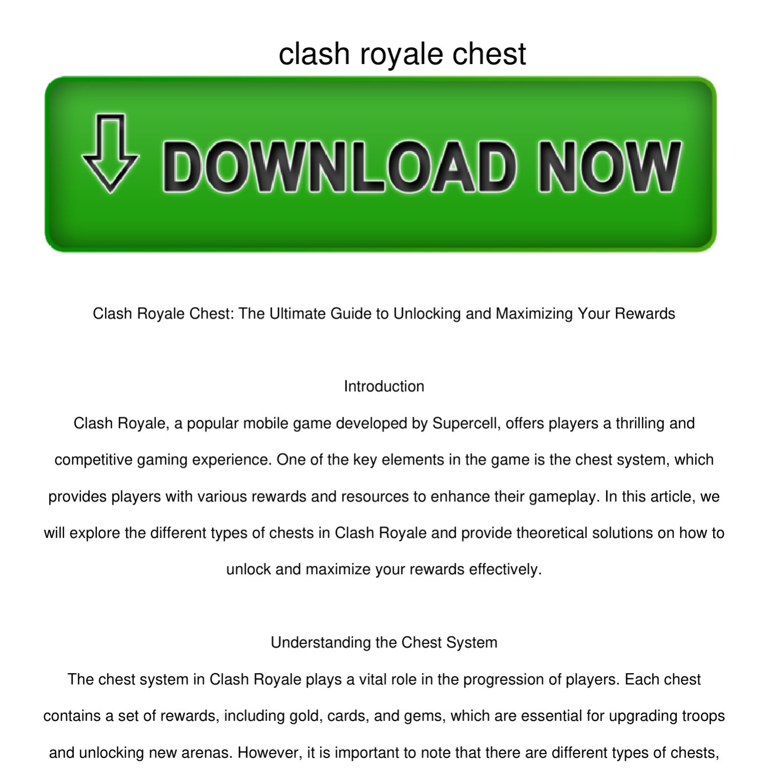 Clash royale store chest system