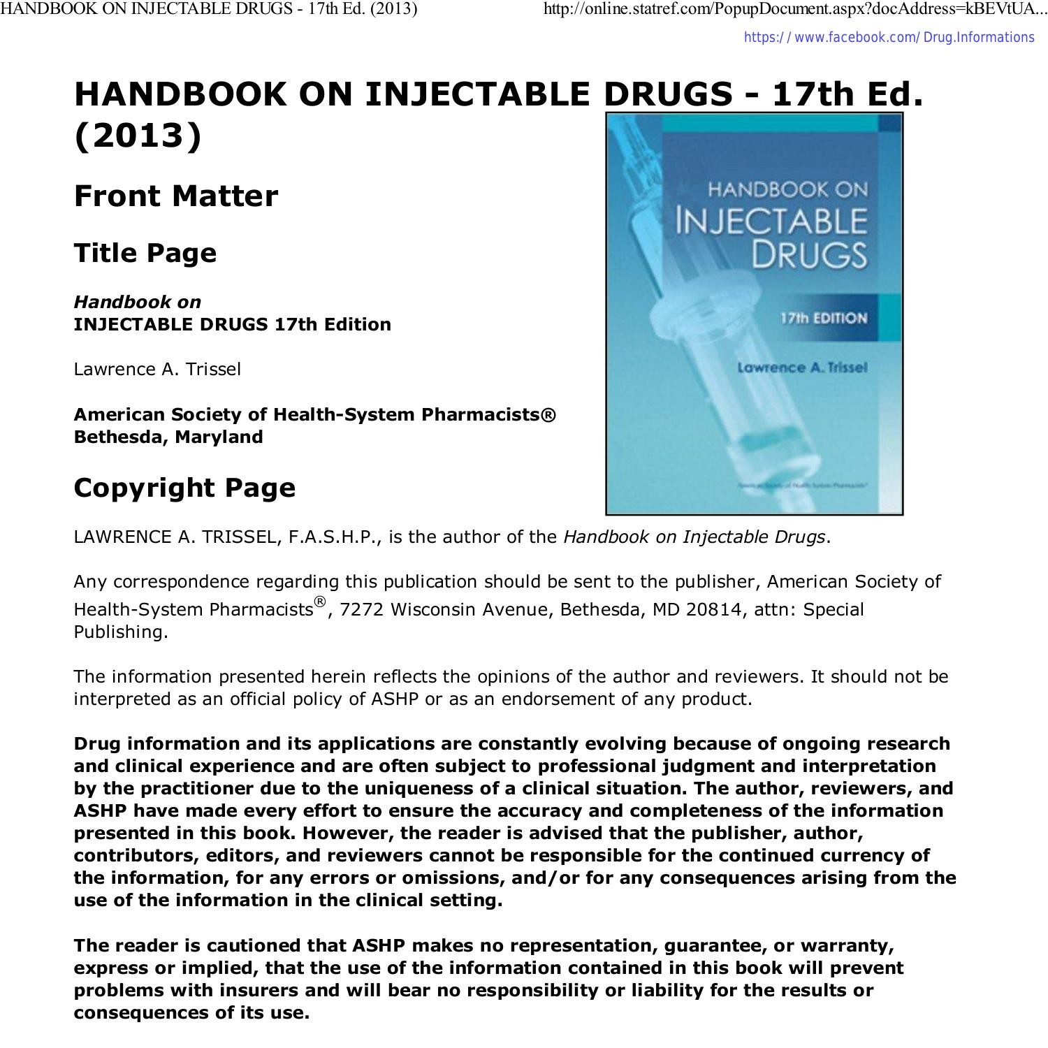 Handbook On Injectable Drugspdf Docdroid 0737