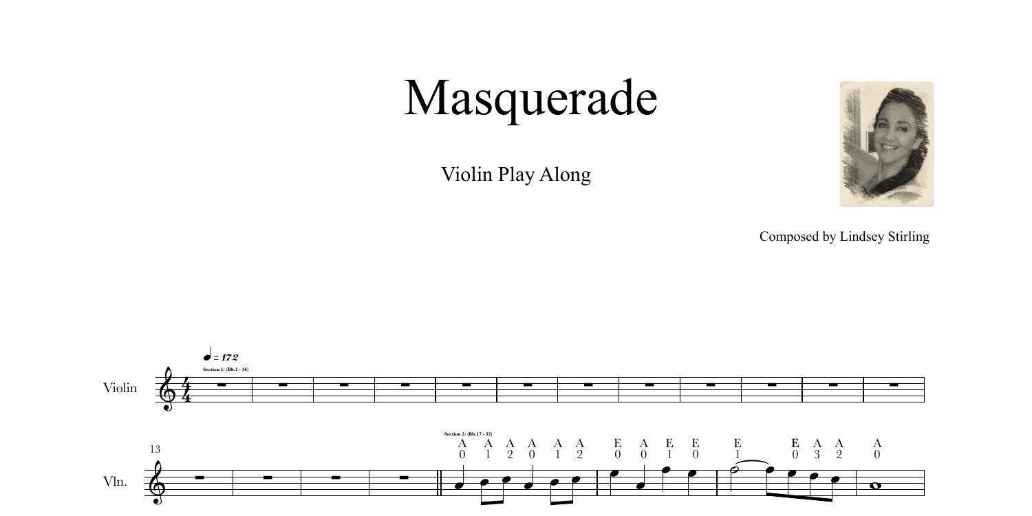 Masquerade Lindsey Stirling Viola Solo Sheet Music