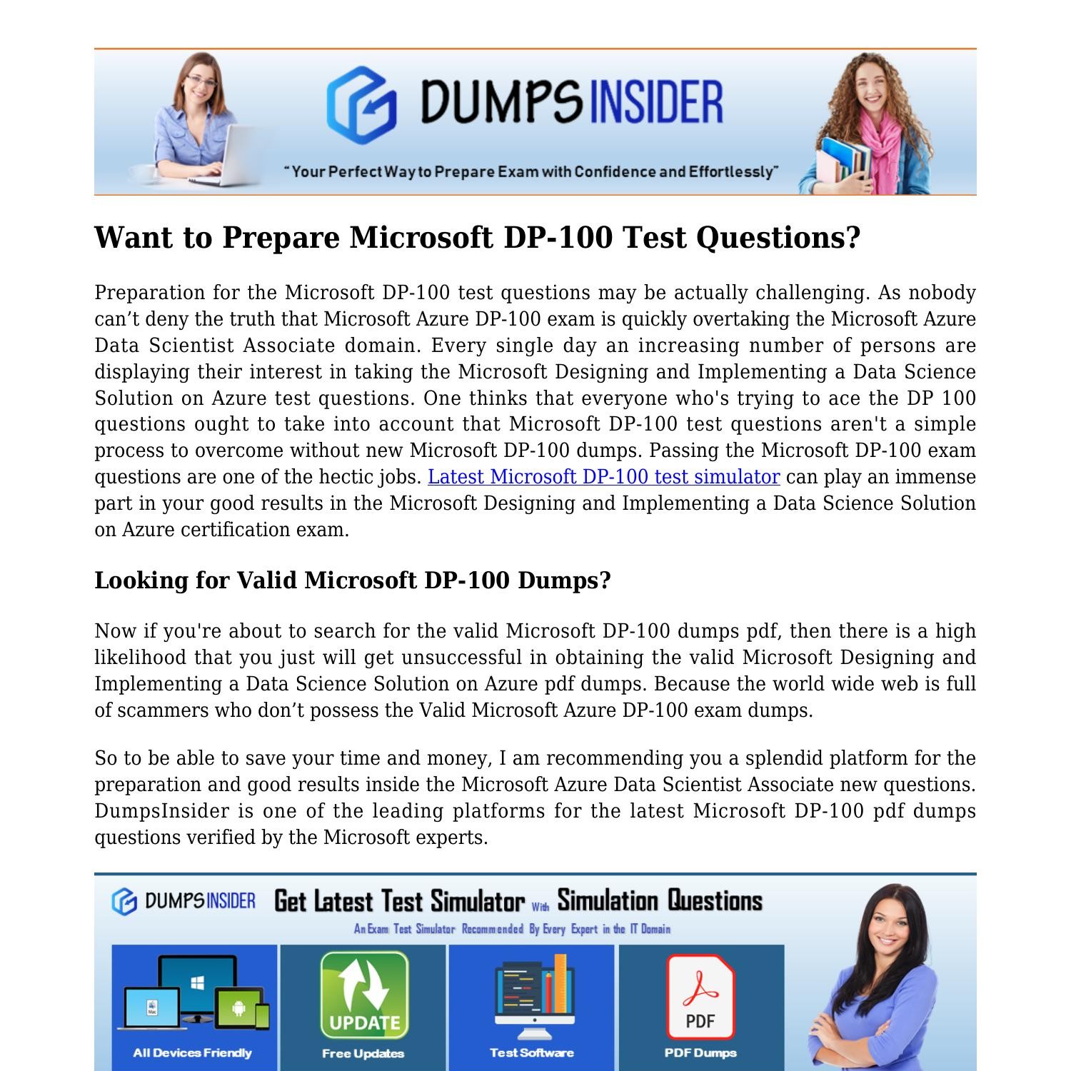 DP-100 Test Dumps Pdf