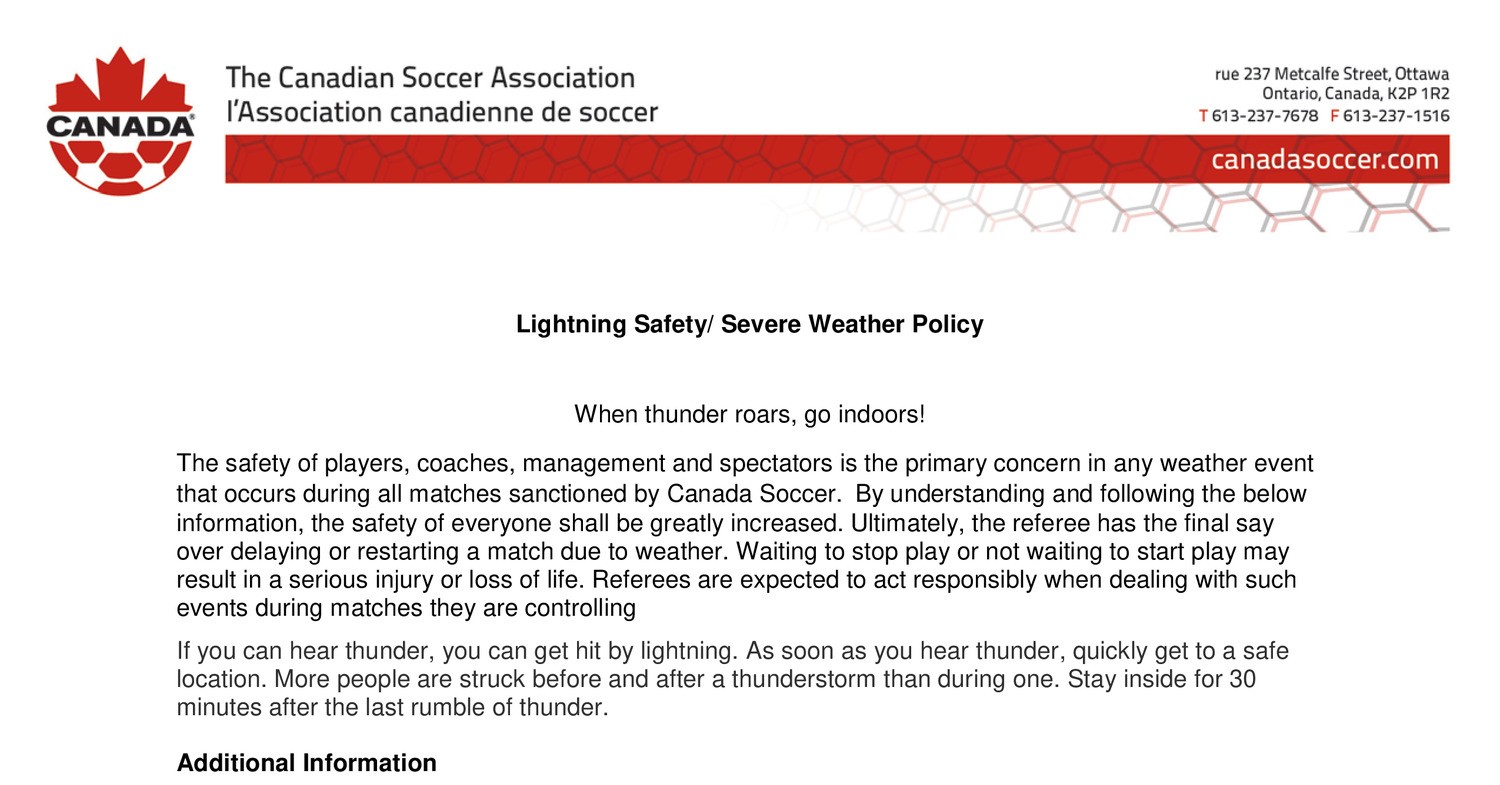 CSA Lightning Safety Policy.pdf | DocDroid