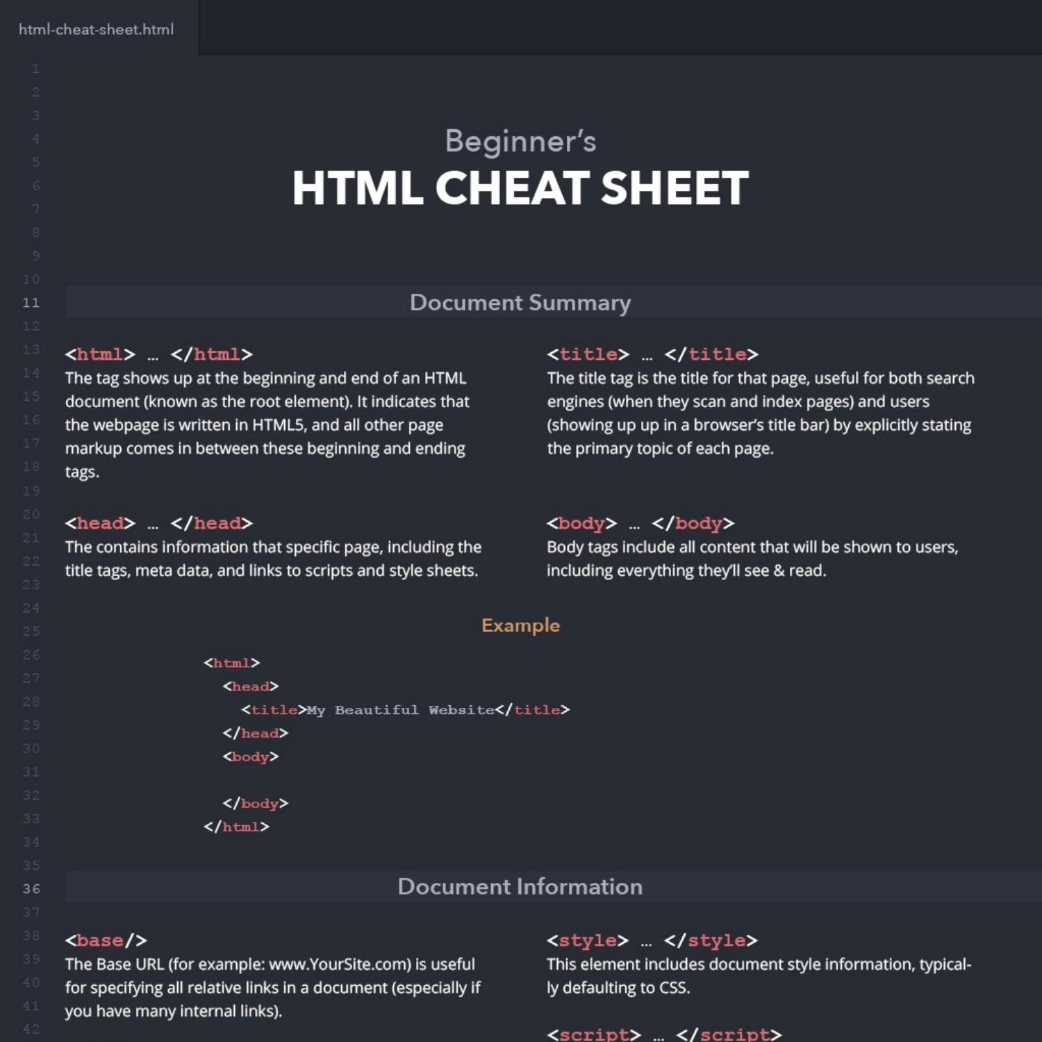 HTML Sheet.pdf | DocDroid