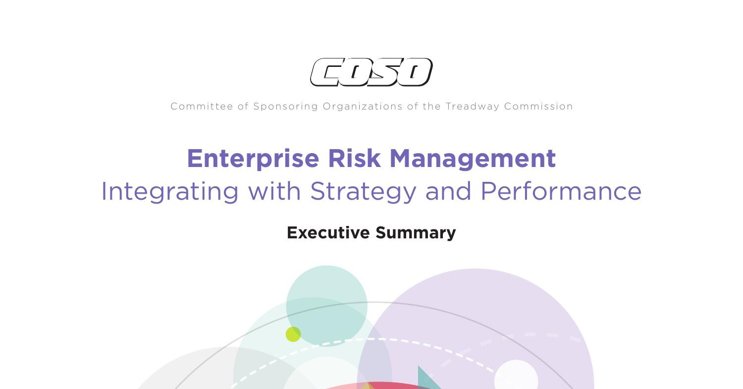 2017 COSO ERM Integrating With Strategy And Performance Executive