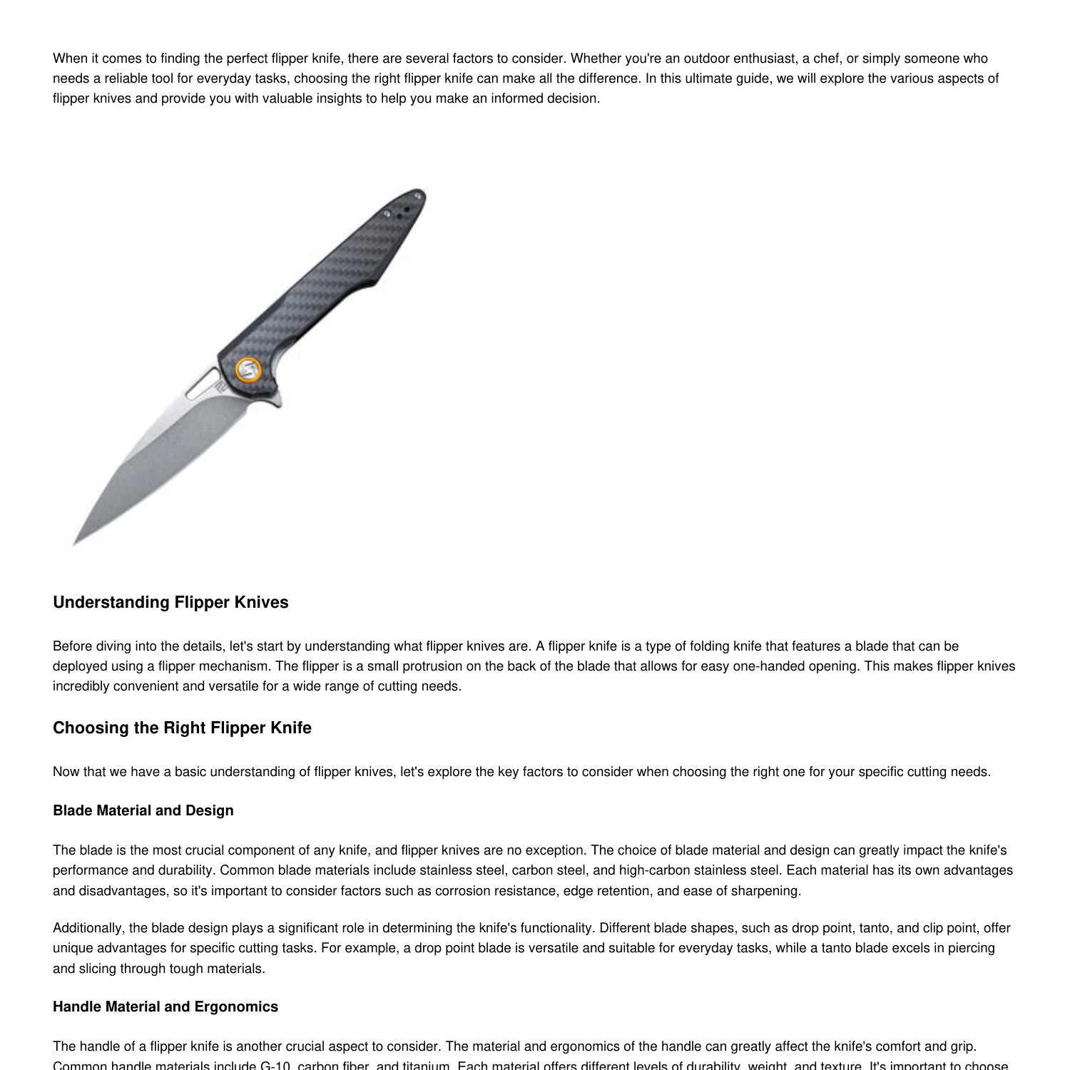 The Ultimate Guide: Choosing the Right Flipper Knife for Every Cutting  Need.pdf