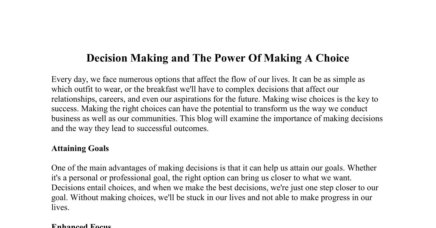 Decision Making and The Power Of Making A Choice.pdf  DocDroid