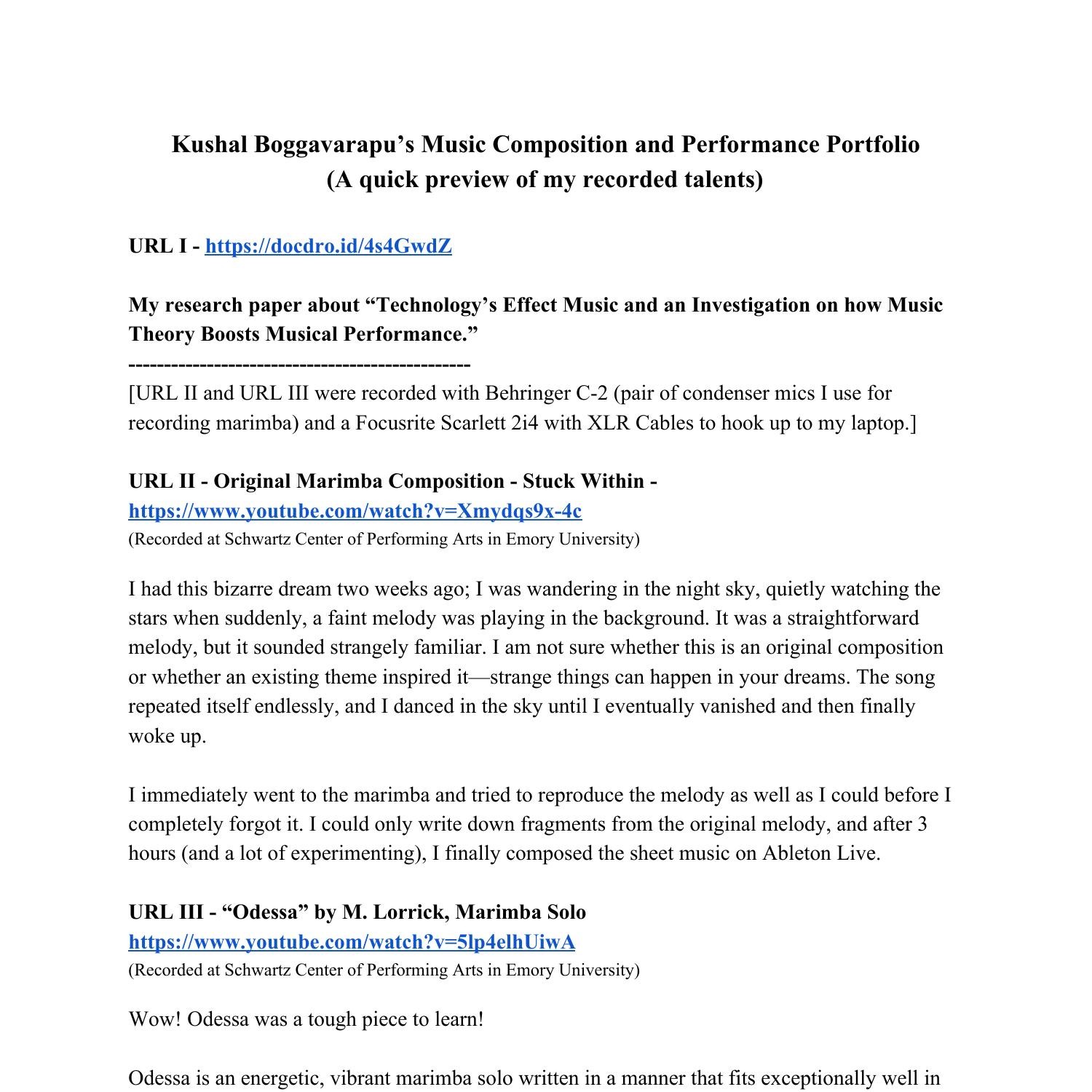 Music Performance And Composition Portfolio 2 Pdf 