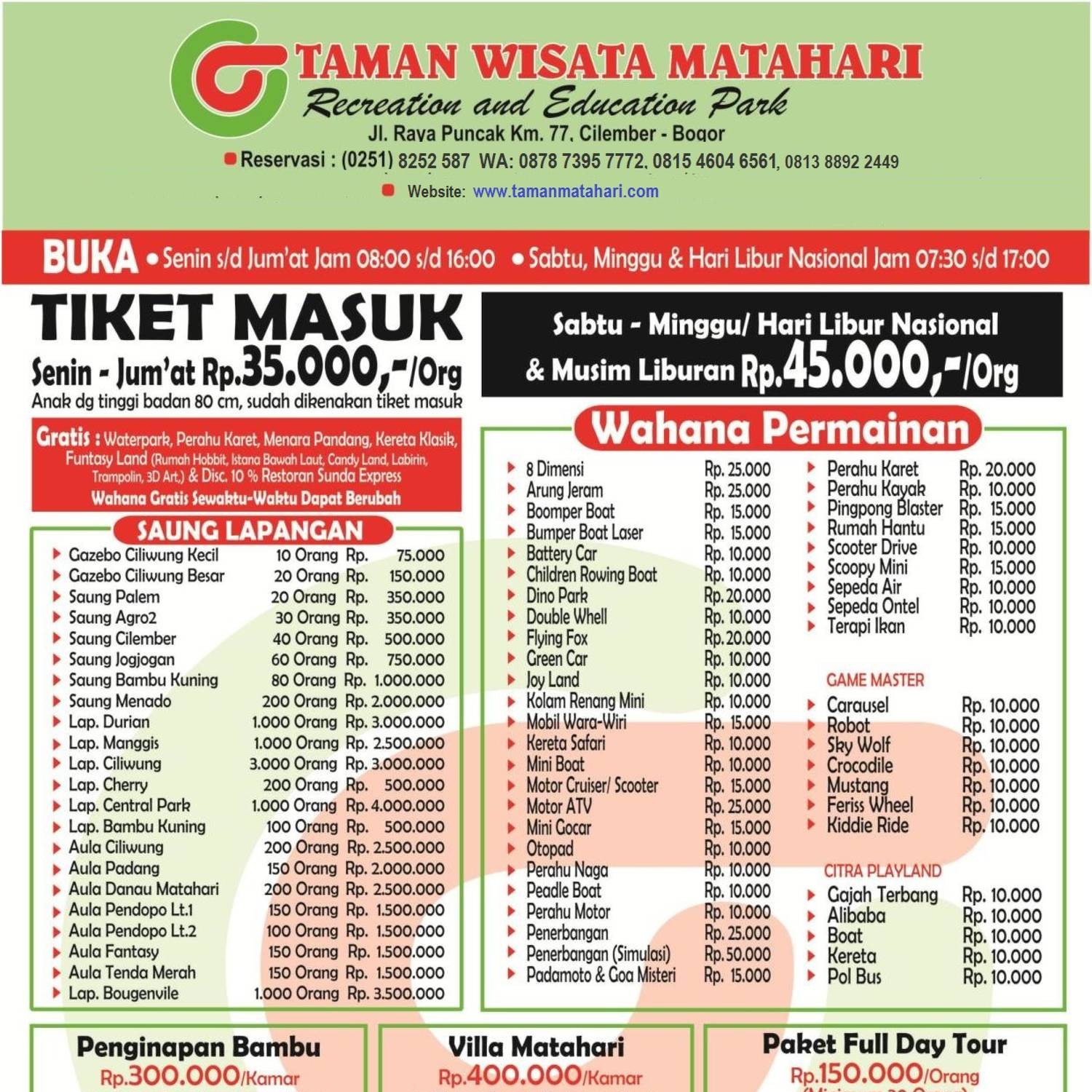 Daftar Harga Tiket Wahana Taman Matahari 2018.pdf | DocDroid