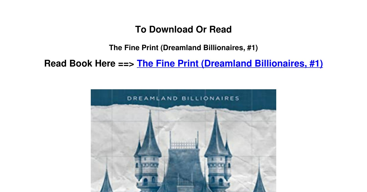  The Fine Print (Dreamland Billionaires Book 1) eBook : Asher,  Lauren: Kindle Store