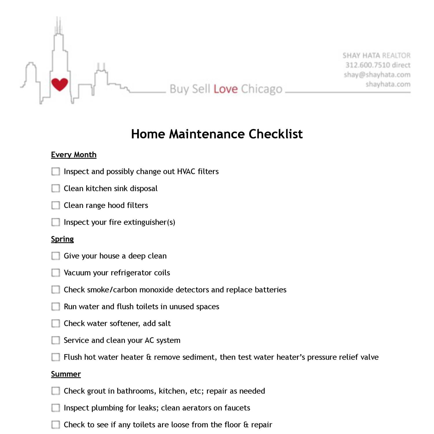 Home Maintenance Checklist pdf DocDroid