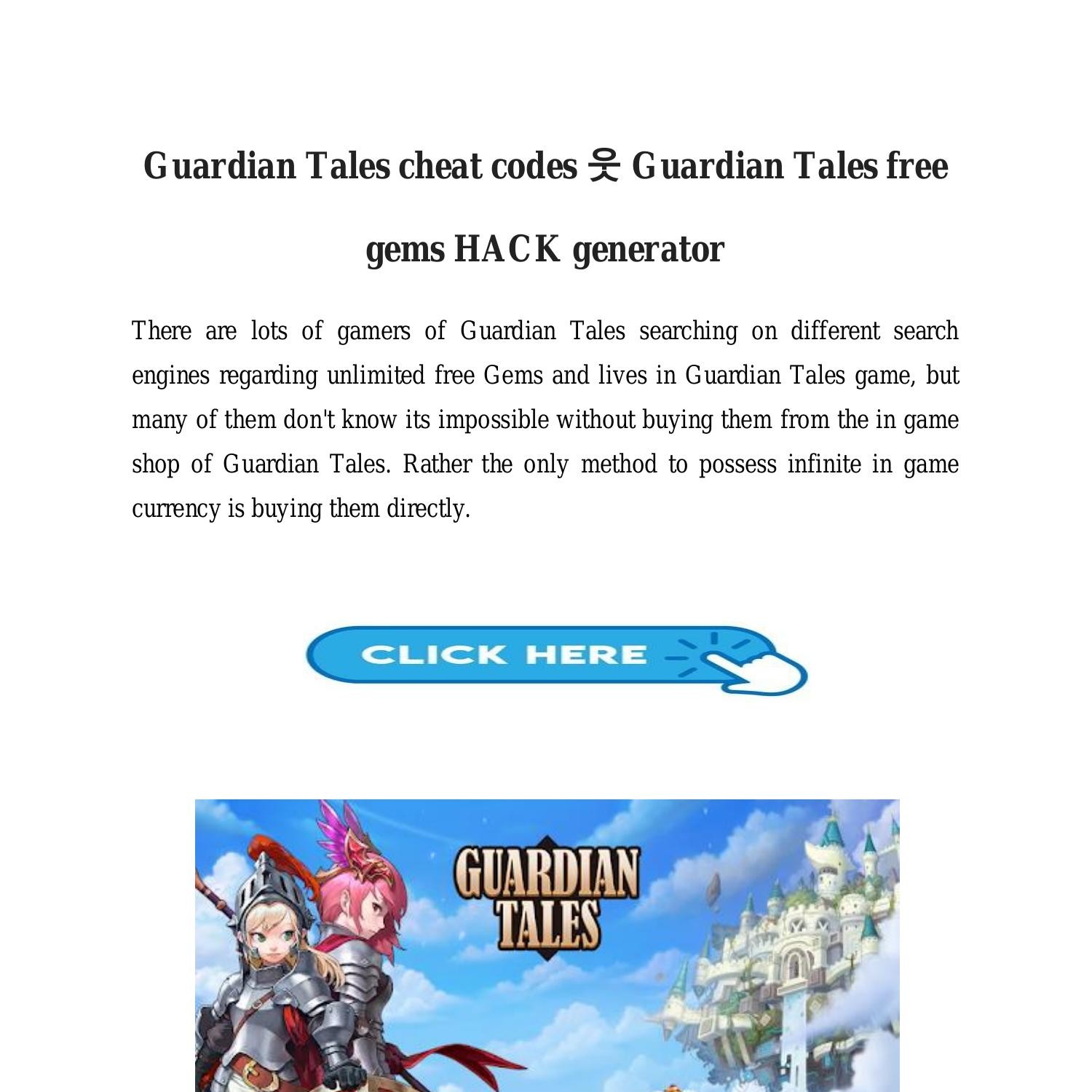 Guardian Tales cheat codes 웃 Guardian Tales free gems HACK generator