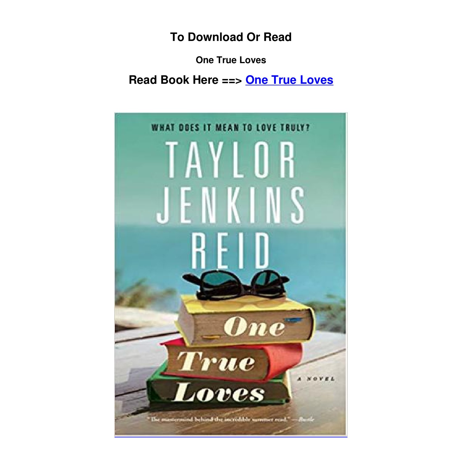 Epub Download One True Loves By Taylor Jenkins Reid Pdf Docdroid