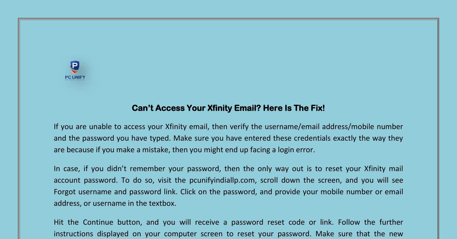 xfinity verify email