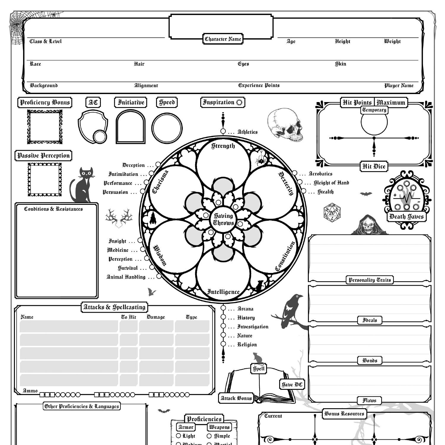 Gothic Character Sheet Spell Sheet Extra Sheet Pdf Docdroid