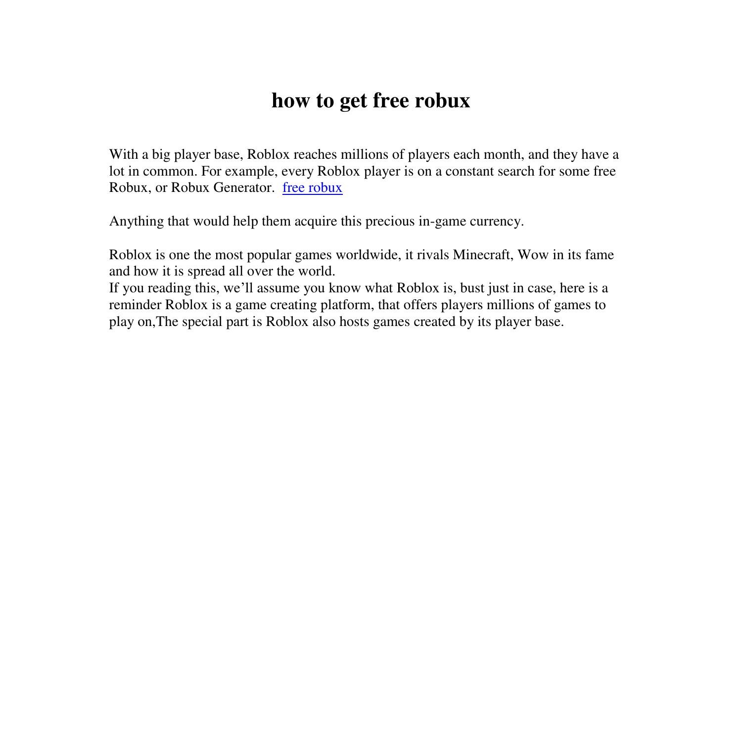 How To Get Free Robux Pdf Docdroid