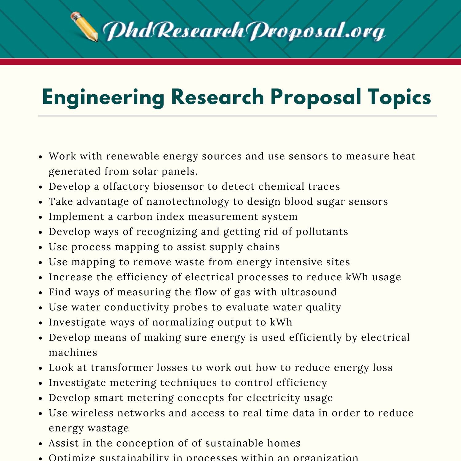 research proposal topics for mechanical engineering