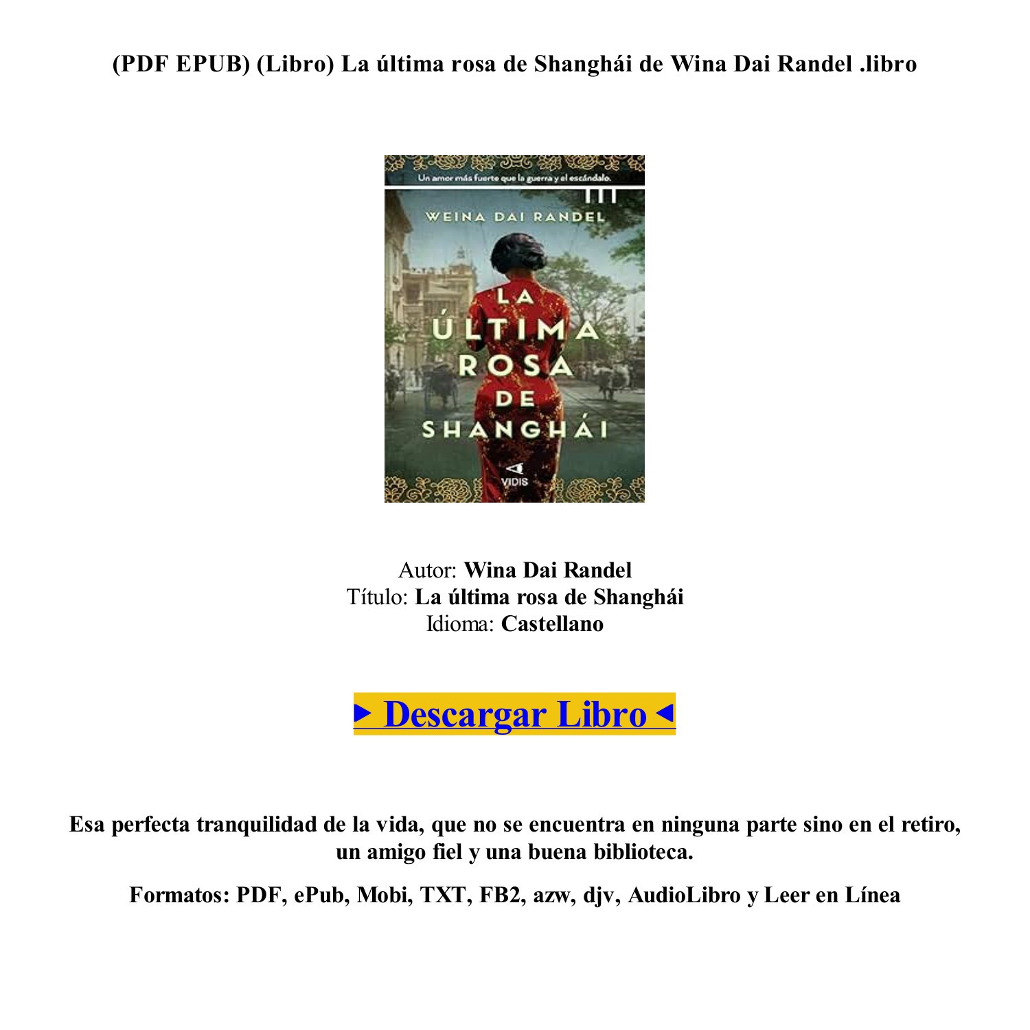 Epub Pdf Gratis La Ltima Rosa De Shangh I De Wina Dai Randel Mobi Pdf Docdroid