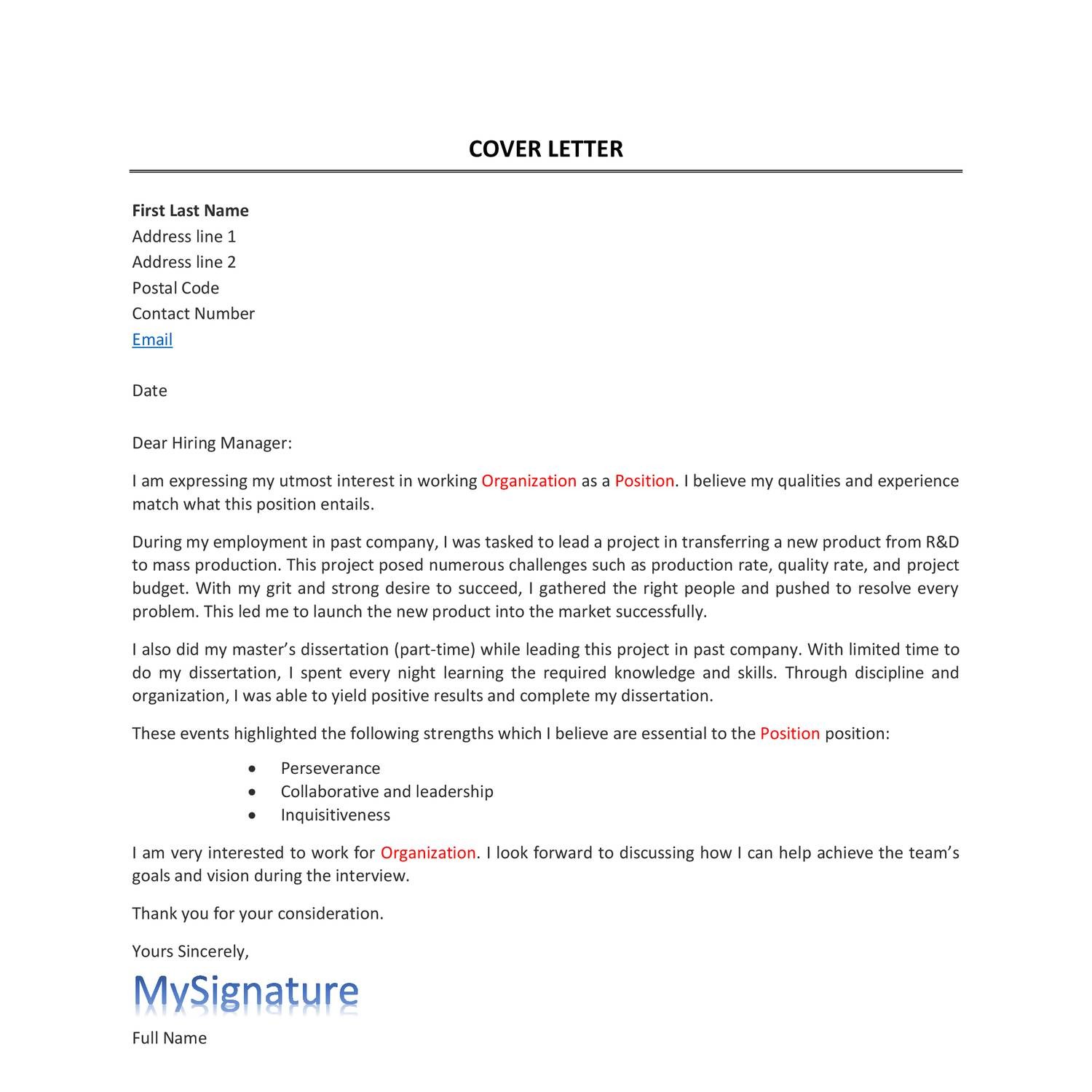 cover letter template docs