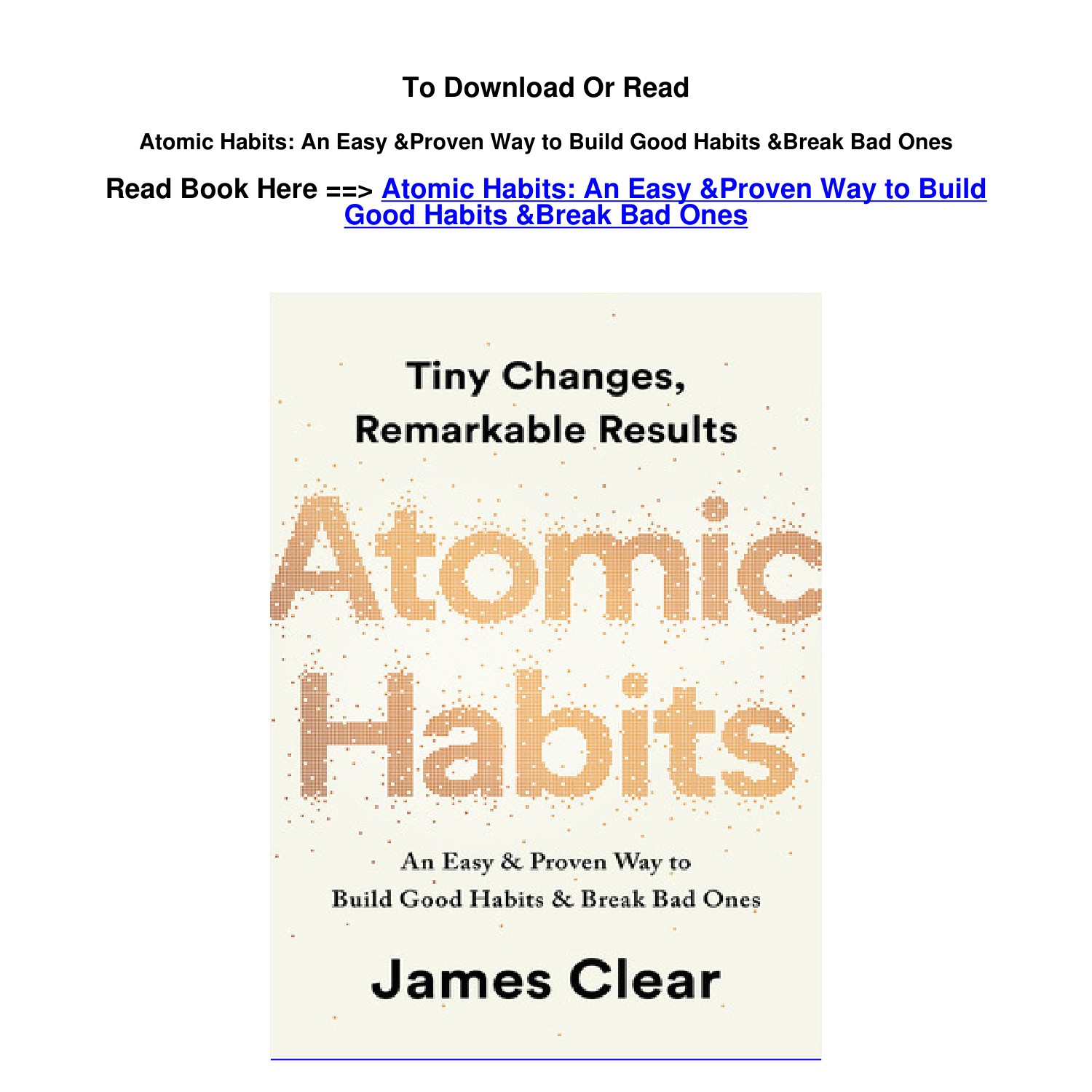 Download Epub Atomic Habits An Easy Proven Way To Build Good Habits Break Pdf Docdroid