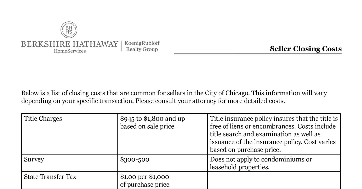 Seller Closing Costs Michigan
