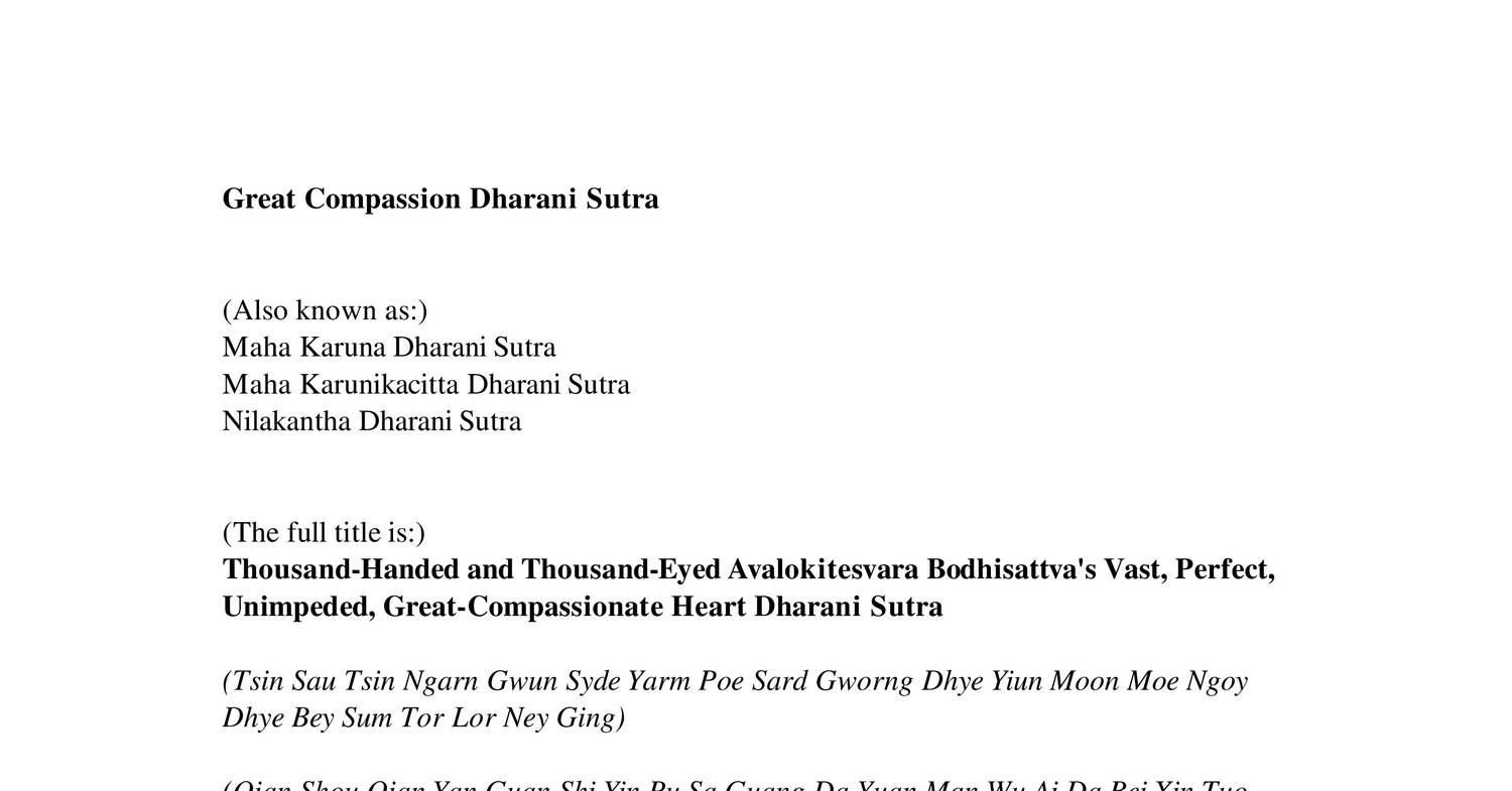 Great Compassion Dharani Sutra.doc.pdf | DocDroid