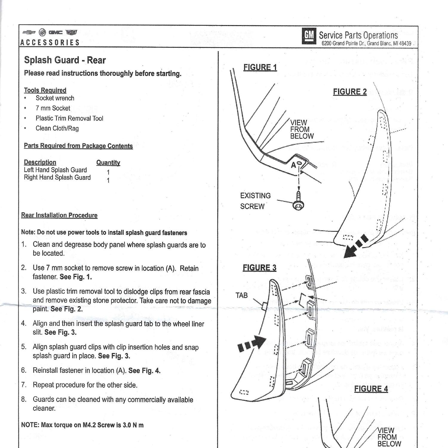 Rear Splash Guard Installation Instructions C8 Pdf DocDroid   Rear Splash Guard Installation Instructions C8 Pdf 