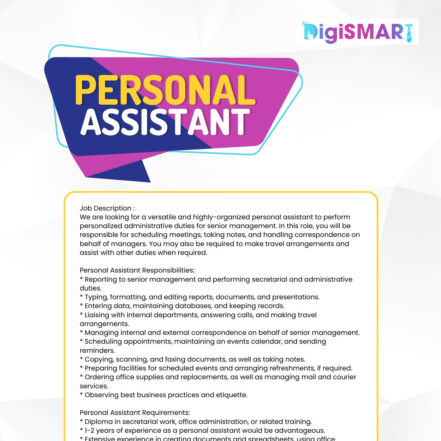 Personal Assistant Job Description Pdf DocDroid   Personal Assistant Job Description Pdf 