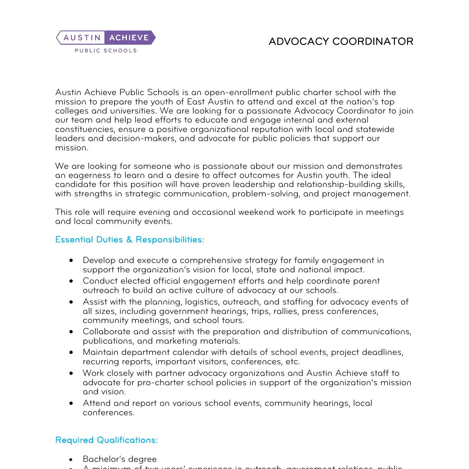 Advocacy Coordinator Job Description.pdf DocDroid