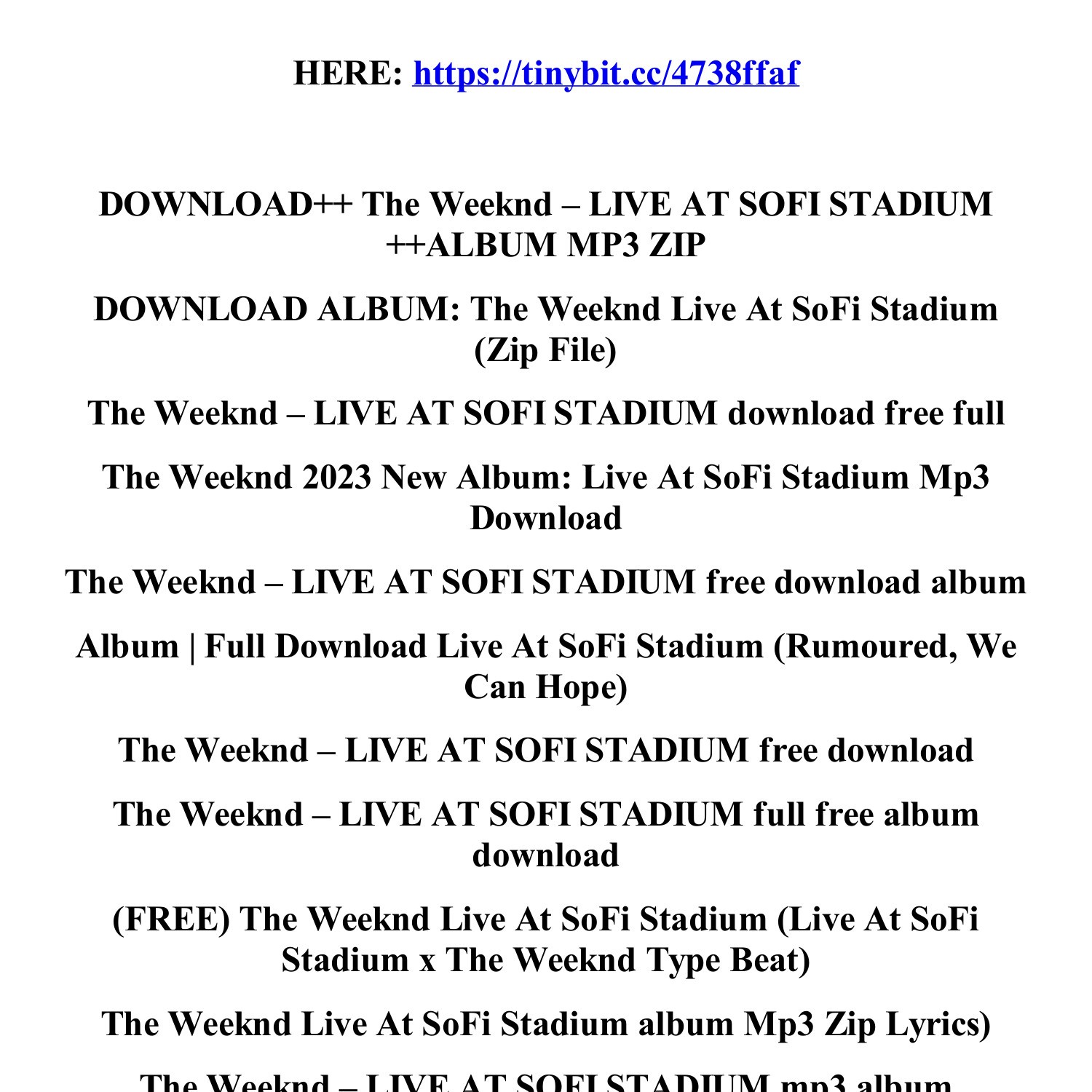 The Weeknd – Live At SoFi Stadium (2023, 256 kbps, File) - Discogs