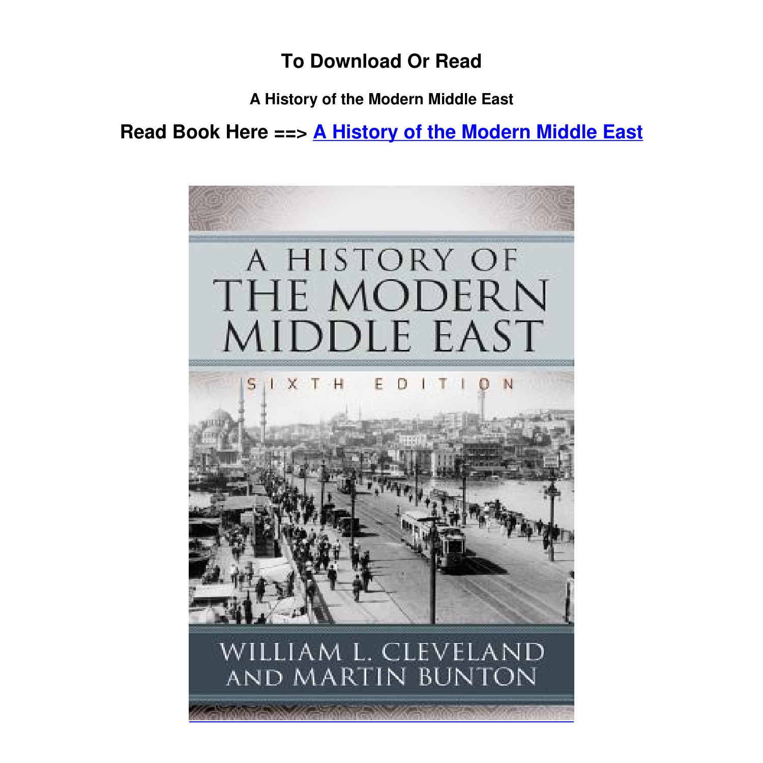 pdf Download A History of the Modern Middle East by William L Cleveland ...