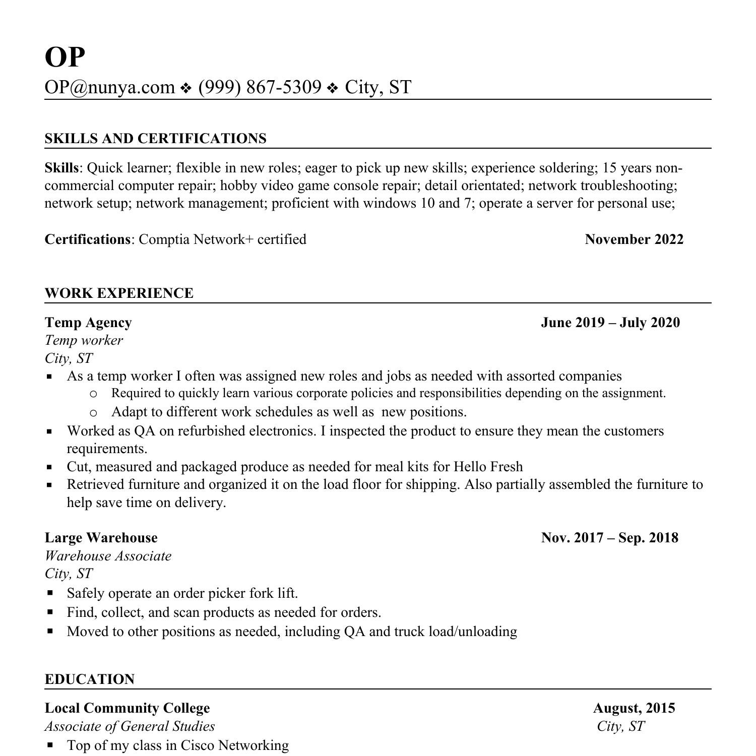 free resume help reddit