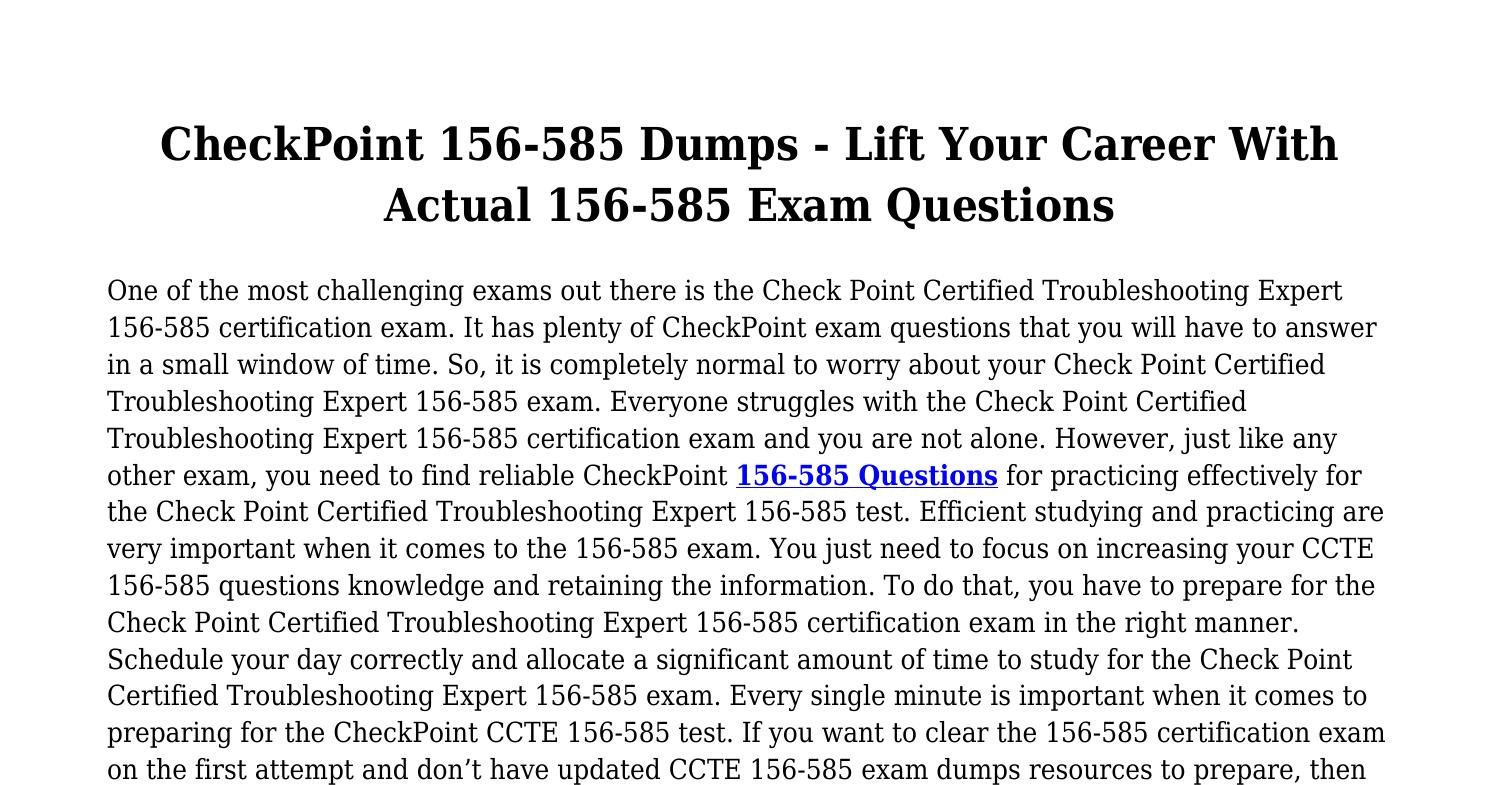 Reliable 156-535 Test Dumps