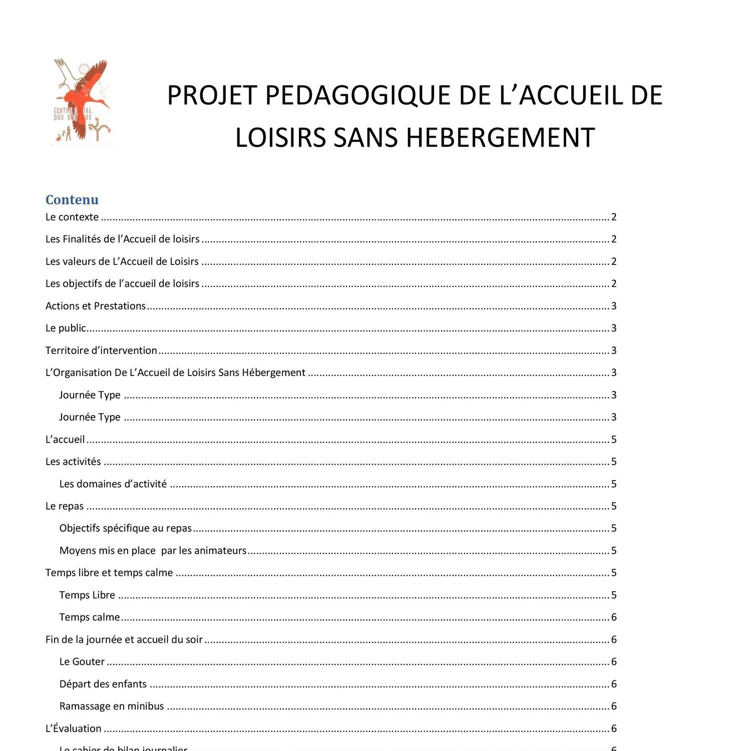 PROJET PEDAGOGIQUE CENTRE DE LOISIRS.pdf  DocDroid