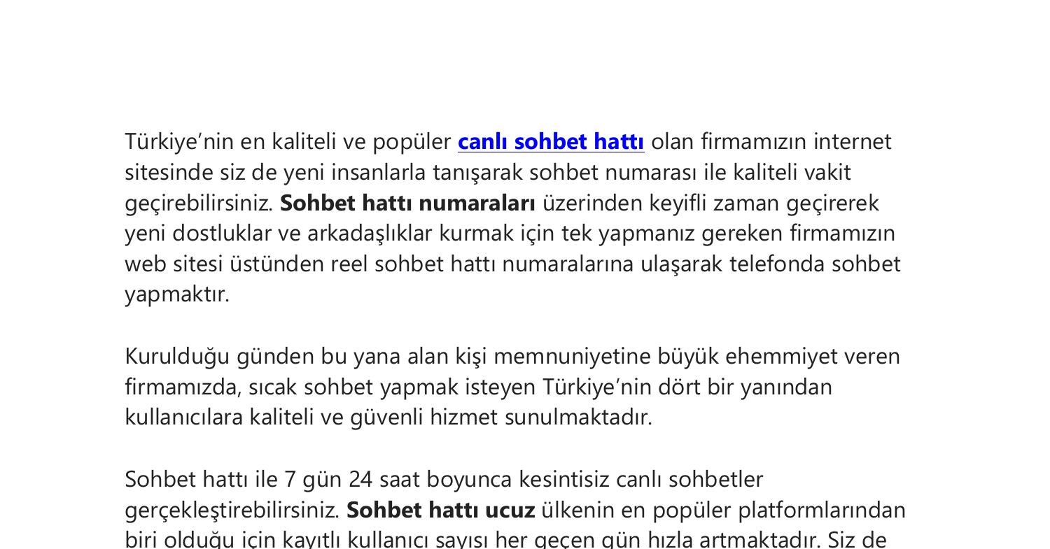 Sohbet Hattı.docx | DocDroid