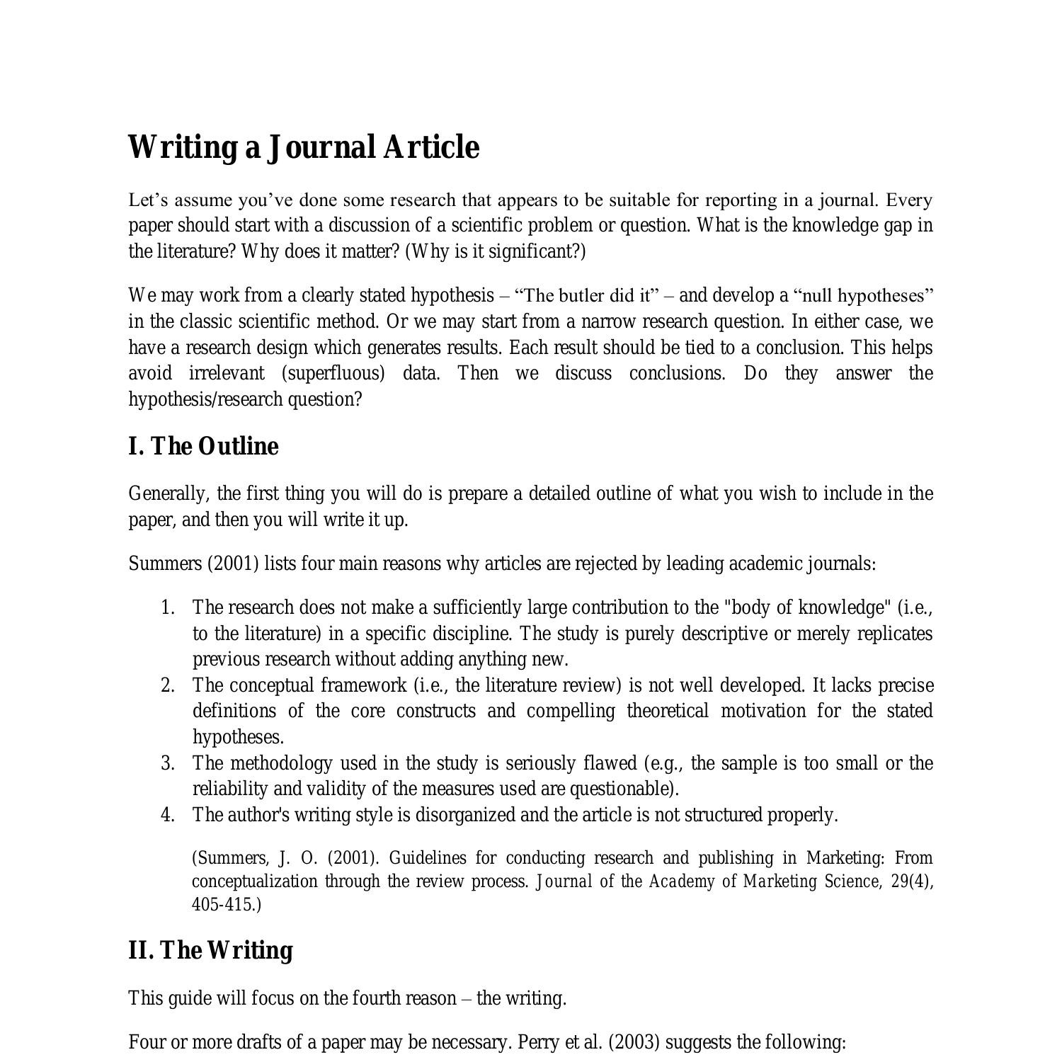 PDF) How To Write A Journal Article?