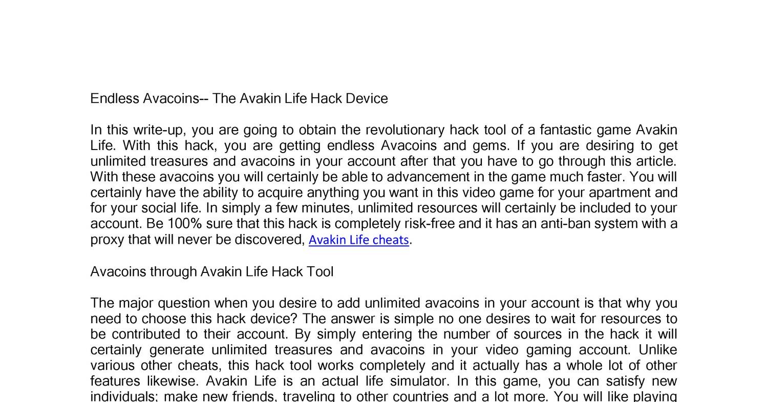 avakin life coins hack