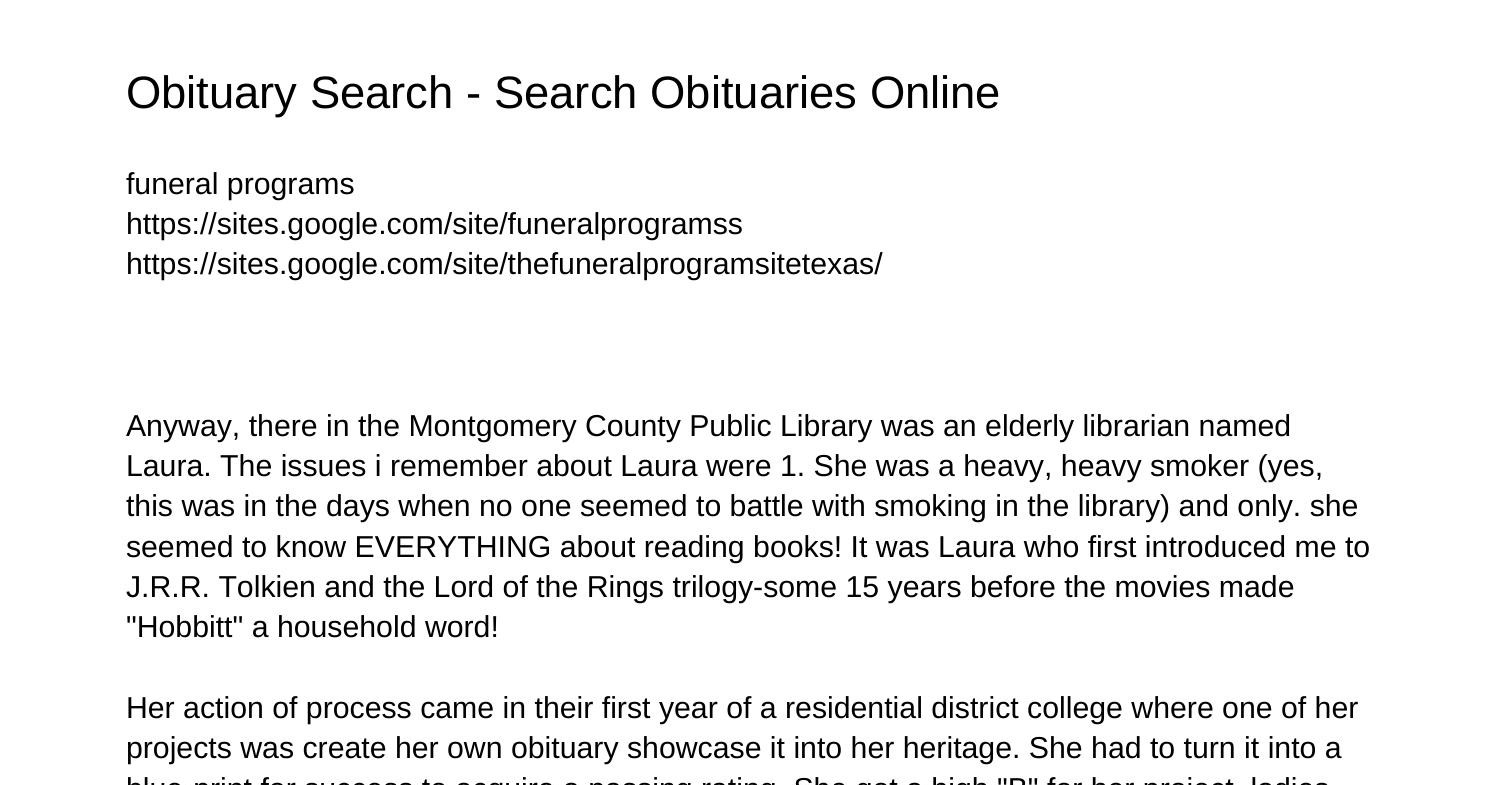 Obituary Search Search Obituaries Onlinehbenk.pdf.pdf | DocDroid