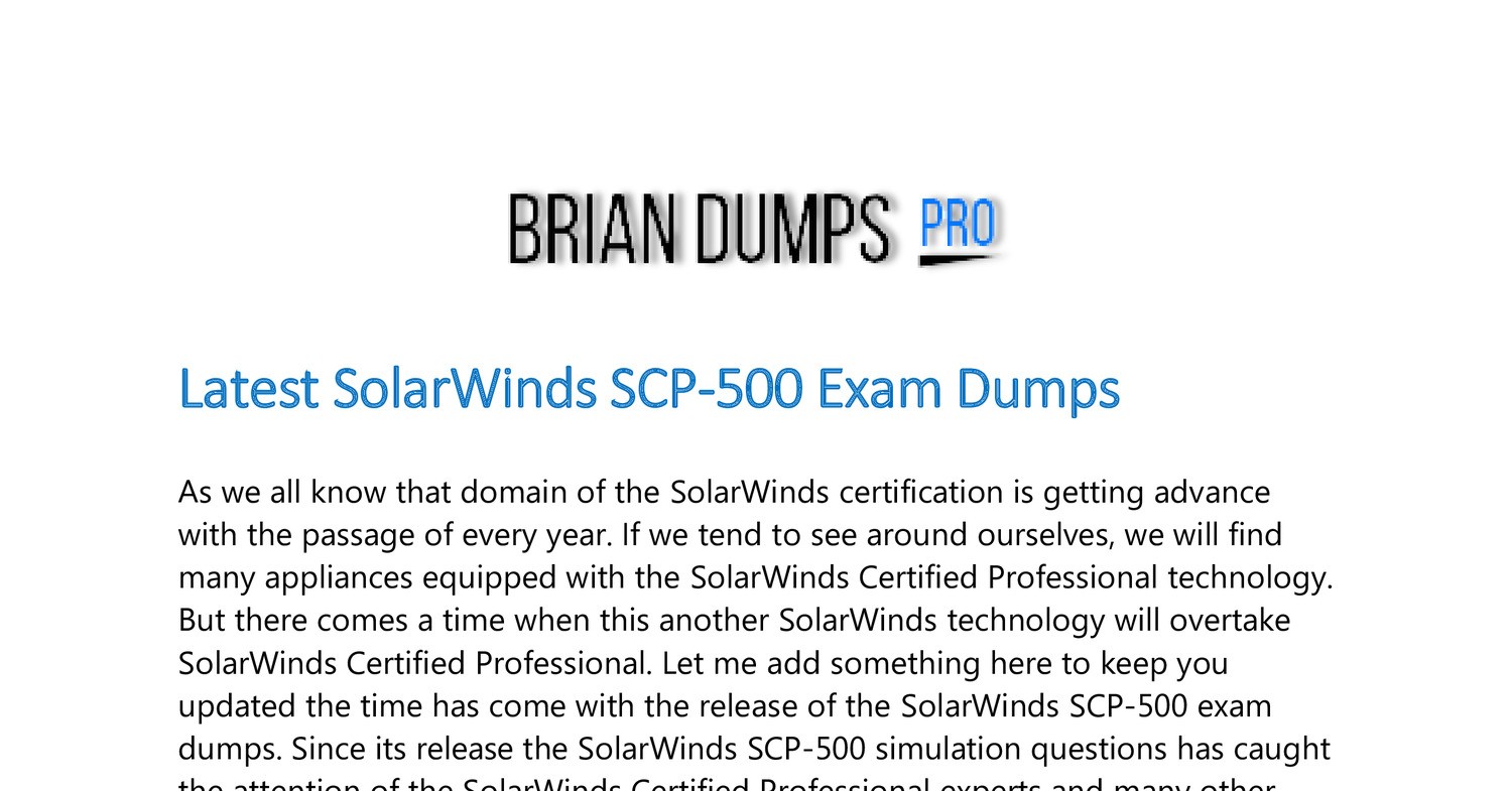 Pass SCP-500 Exam Using SCP 500 Exam Cram.pdf | DocDroid