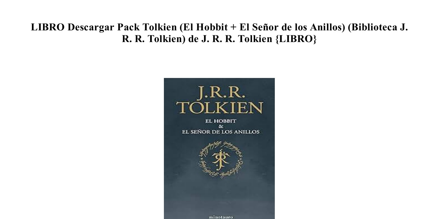 Libros para descargar - El Señor de los Anillos de J. R. R. Tolkien -  holaEbook.com