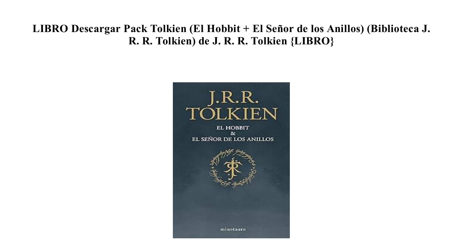 Tolkien el señor discount de los anillos pdf