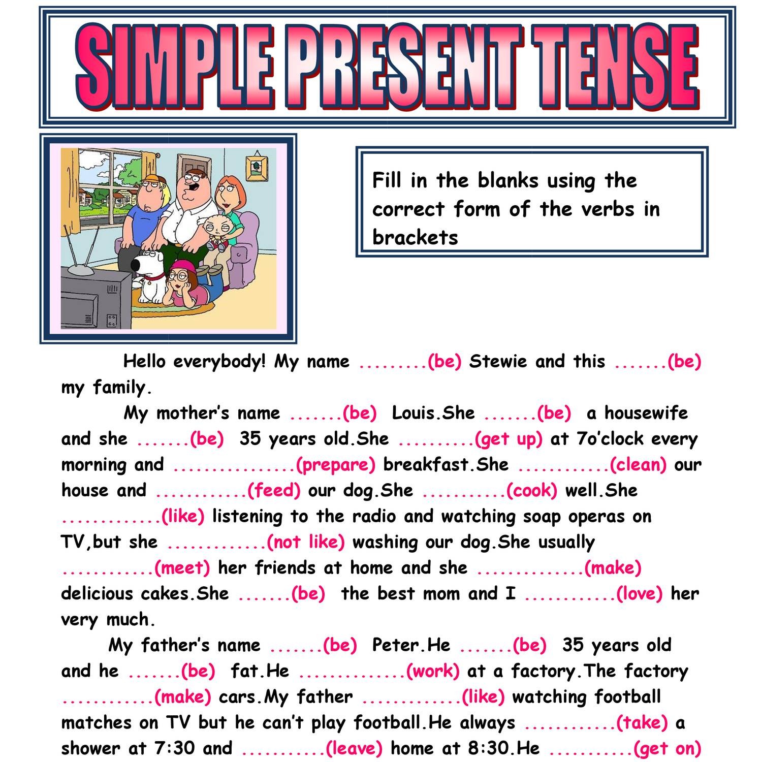 Simple Present Tense Reading 1 docx DocDroid