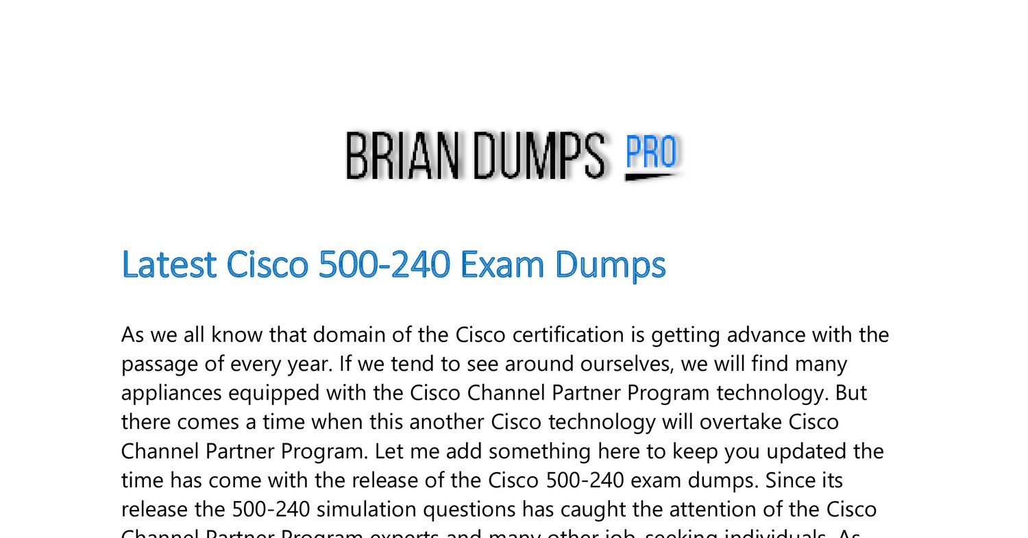 500-240 Exam Cram - Best Way Pass 500 240 Exam in your first try.pdf 