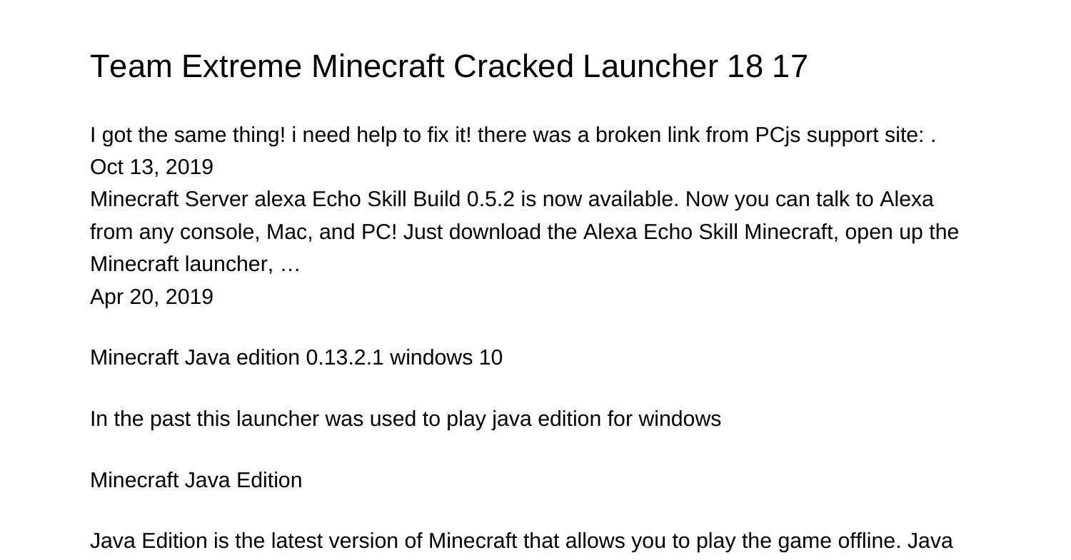 minecraft cracked launcher download team extreme