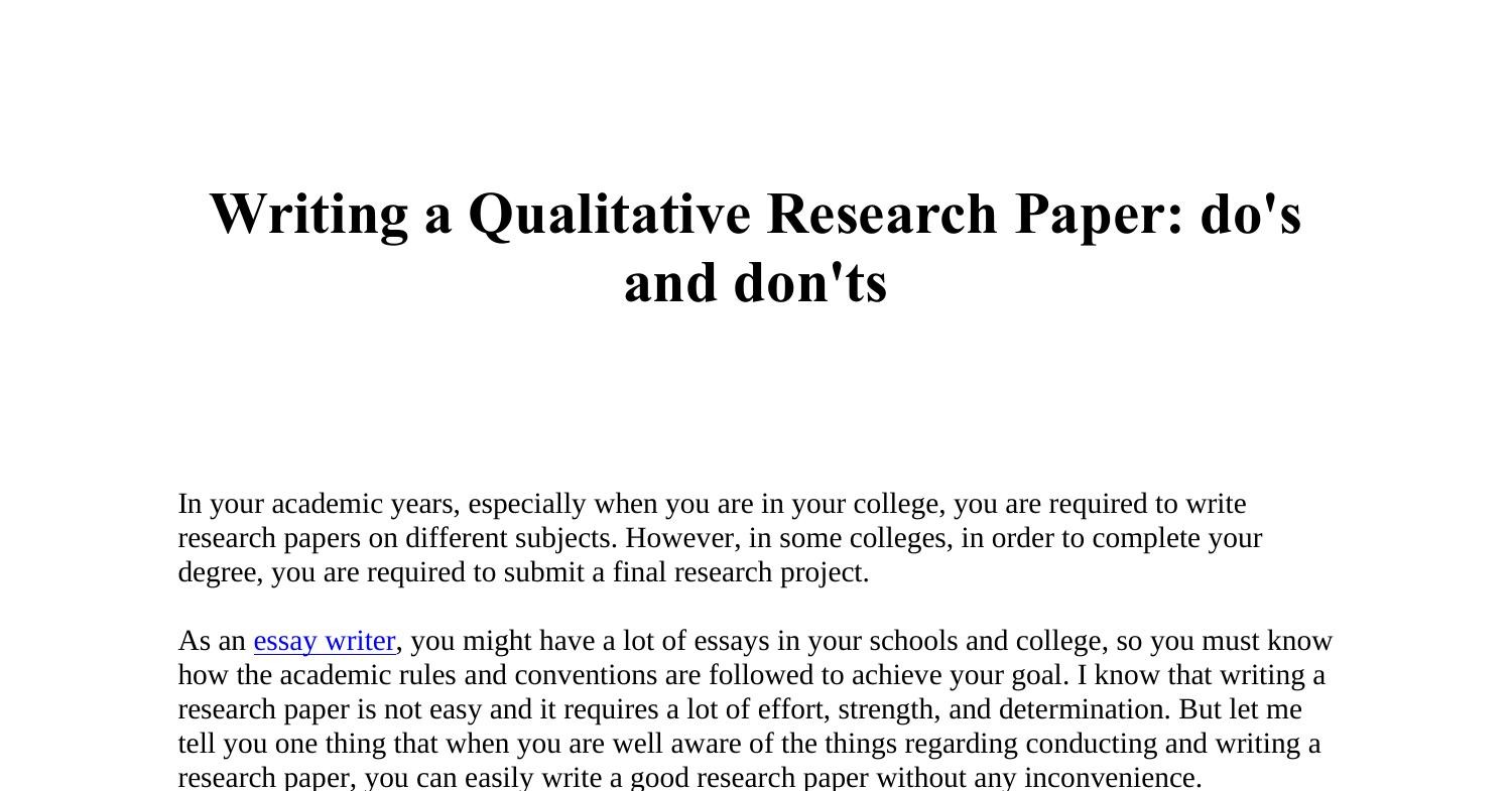 how to write qualitative research