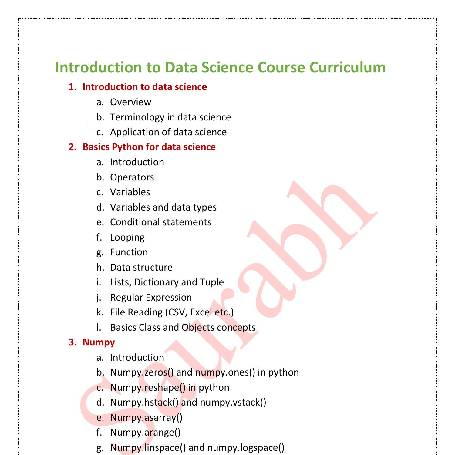 phd in data science syllabus