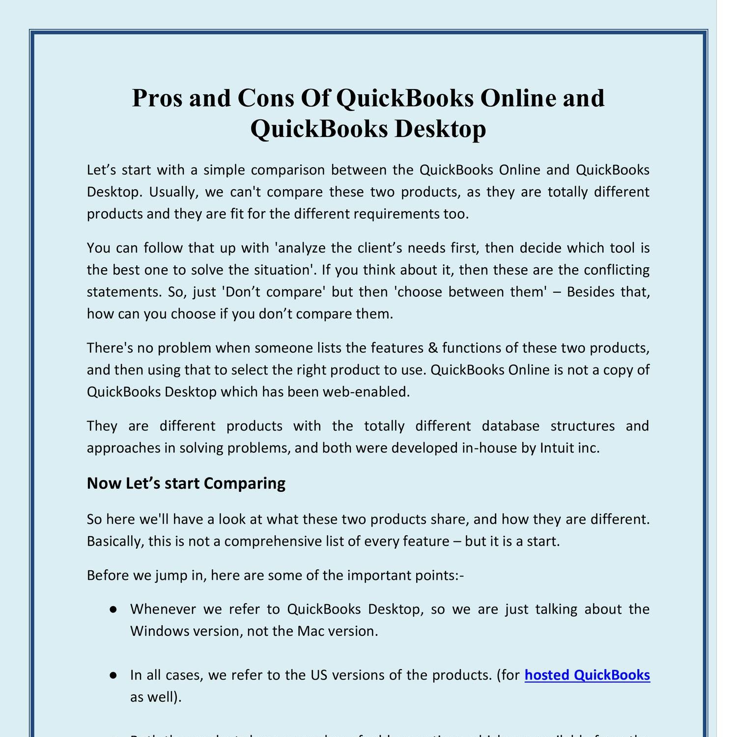 Pros And Cons Of QuickBooks Online And QuickBooks Desktop.pdf | DocDroid