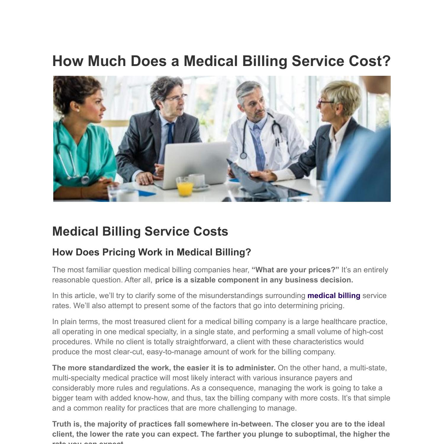 How Much Does A Medical Billing Service Cost pdf DocDroid