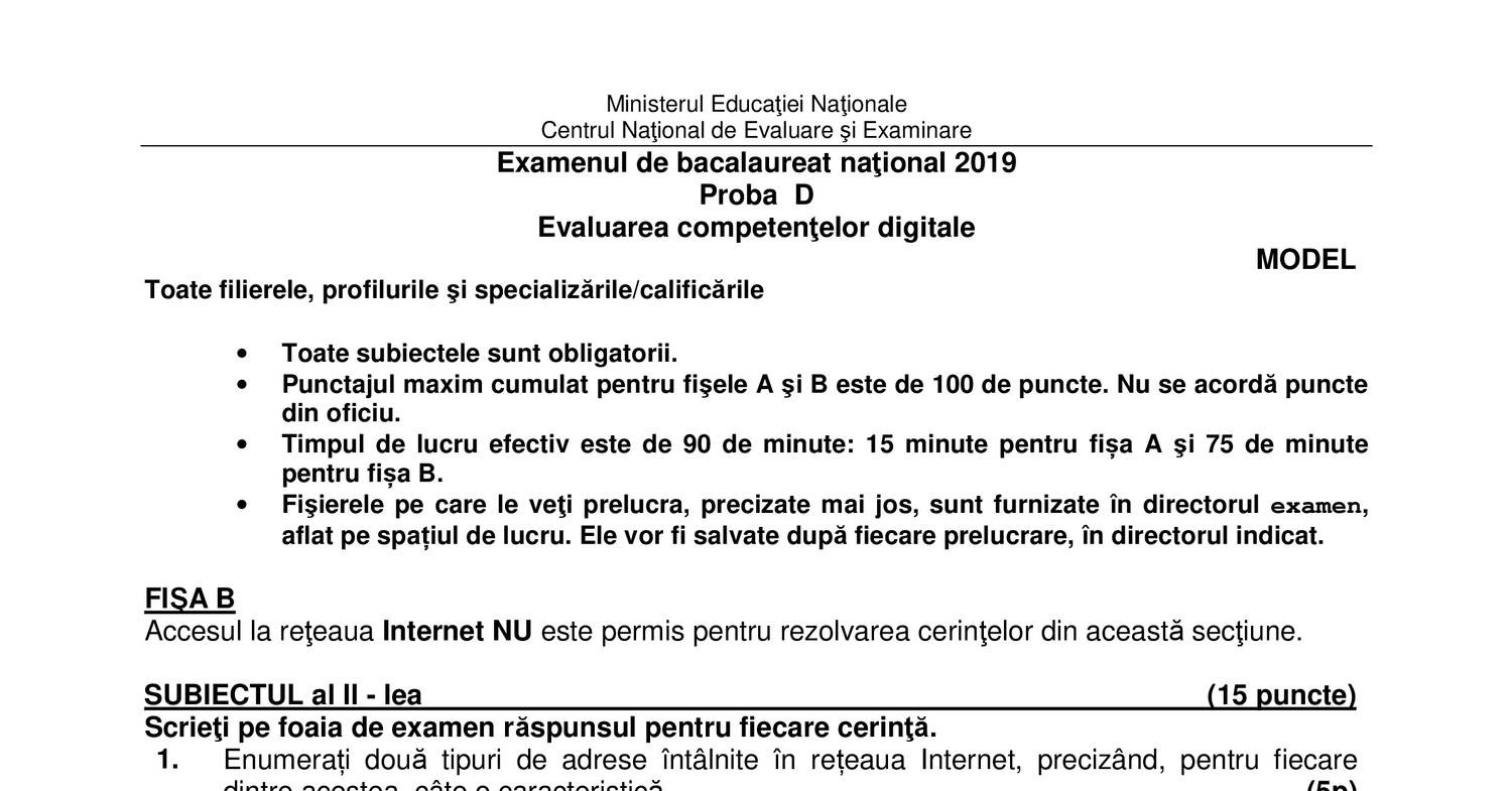 D Competente Digitale 2019 Fisa B Var Model Lro Pdf Docdroid