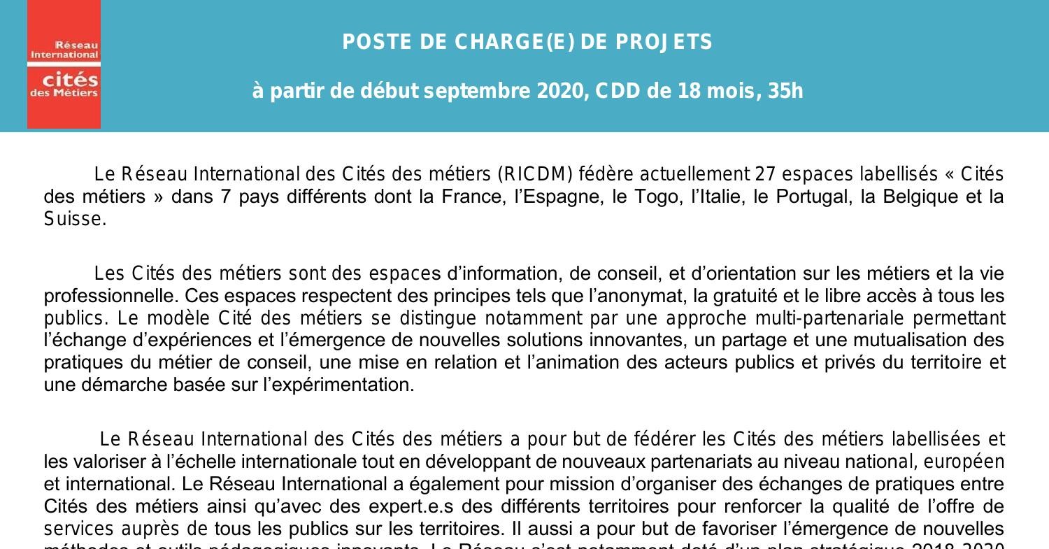 Ricdm Offre Poste Charge Projets Pdf Docdroid