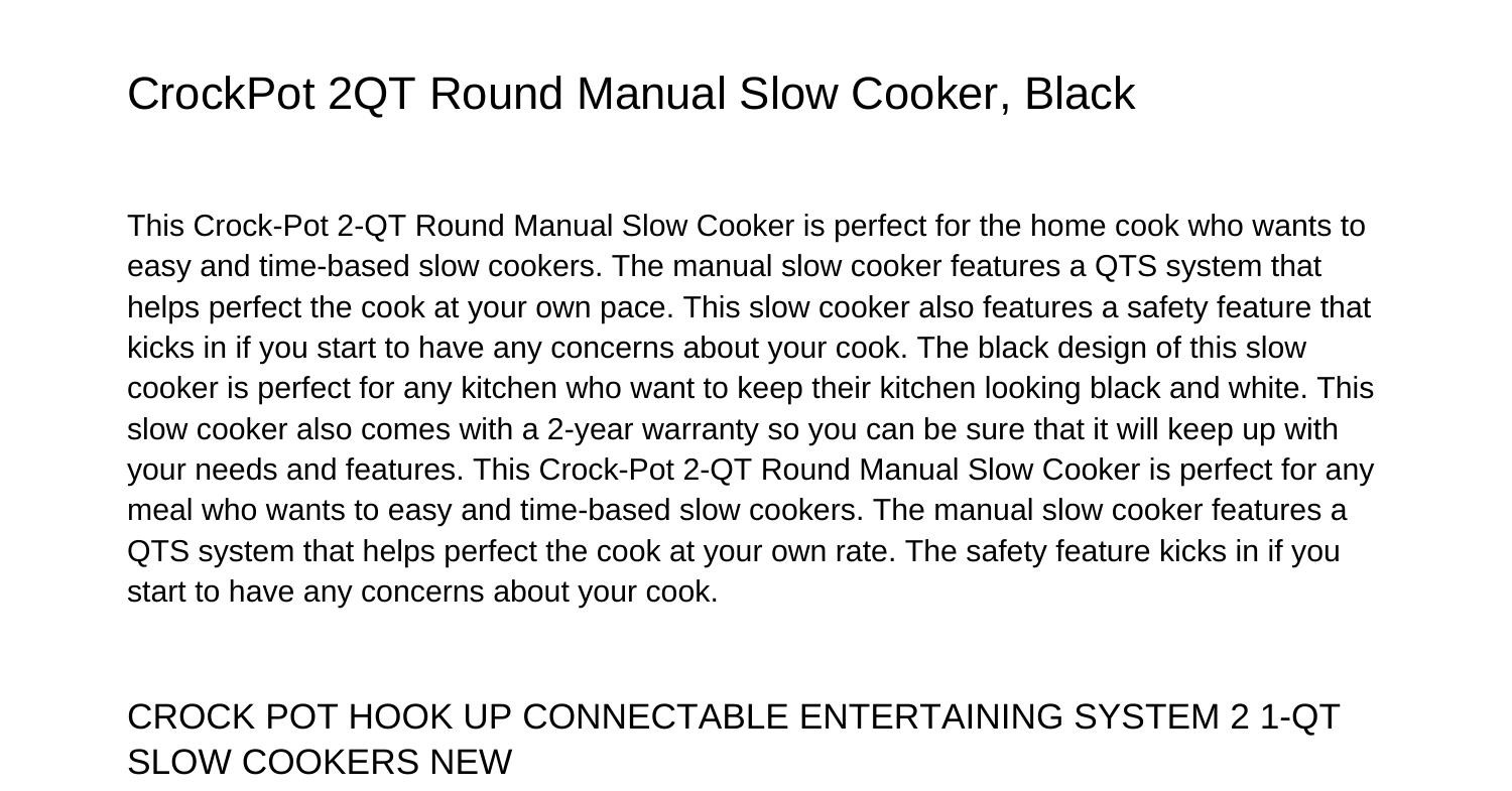 Crockpot Qt Round Manual Slow Cooker Blackpdgzo Pdf Pdf Docdroid